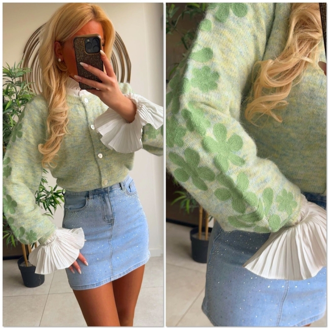 Gilet Green broderie 