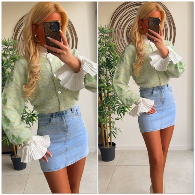 Gilet Green broderie 