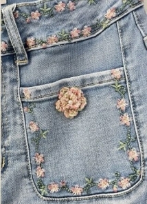 Jeans Wide leg broderie 