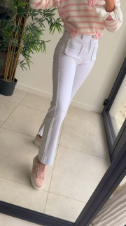 Broek wit zakjes vlecht 