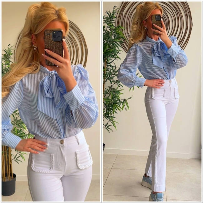 Pants White Wide leg 