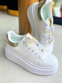 Sneaker blanc gold Perle 