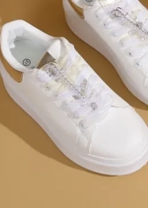 Sneaker wit goud parelfijn 