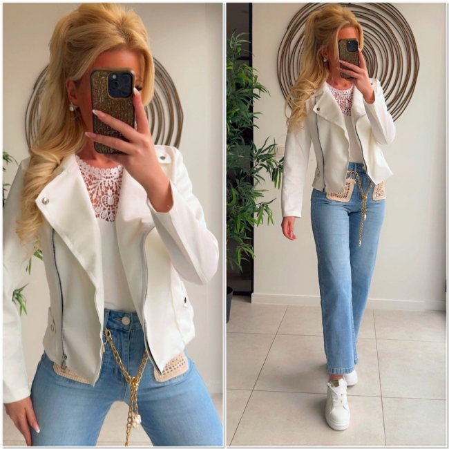 Jacket White suede 