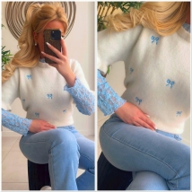 Pull wit noeuds bleu 