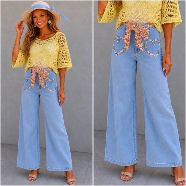 Jeans Wide leg hearts