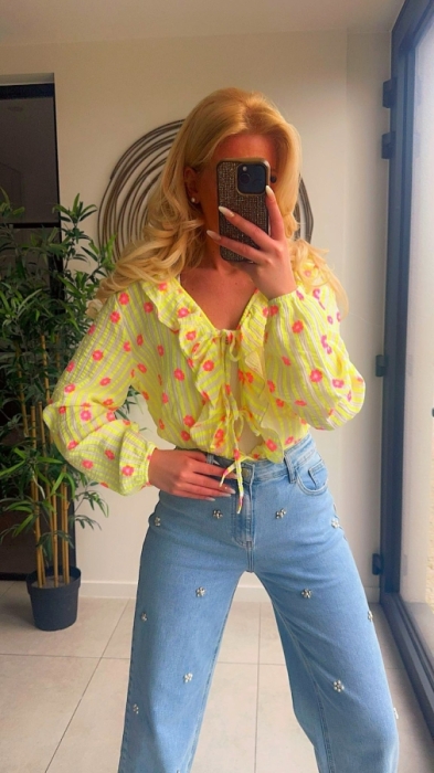 Blouse yellow fluo