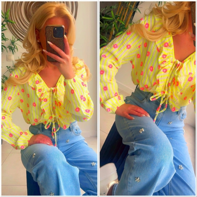 Blouse yellow fluo