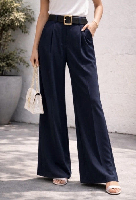Broek wijd marine blauw 