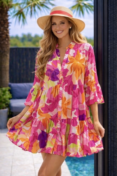 Kleed bloemen multi 