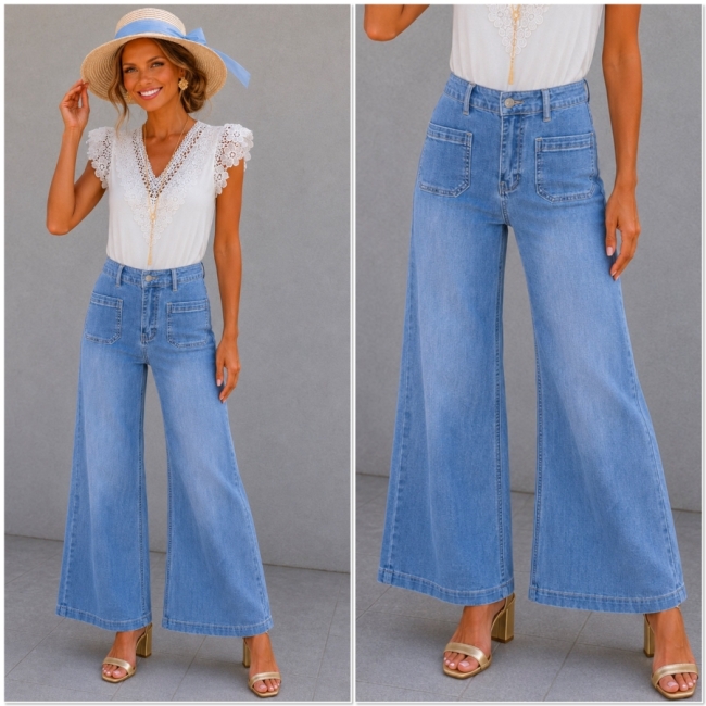 Jeans Wide leg zakjes vooraan 