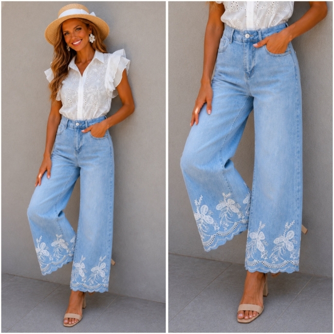 Jeans Wide leg White 