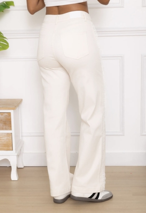 Pants crème borde