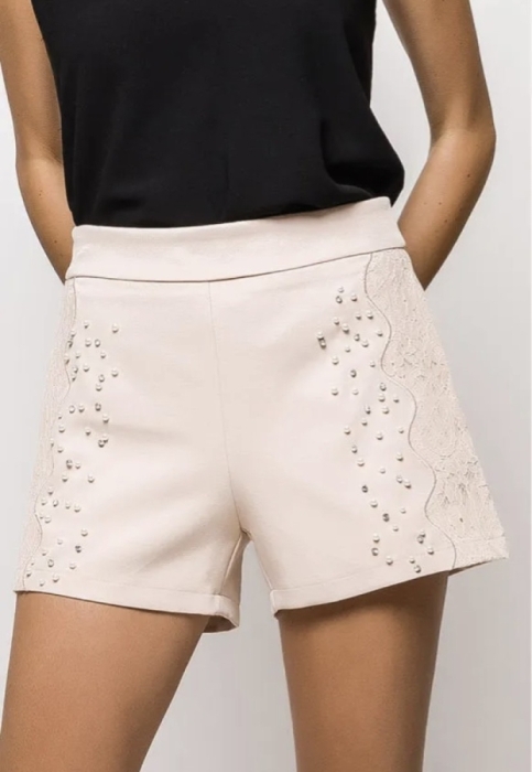 Short Crème strass