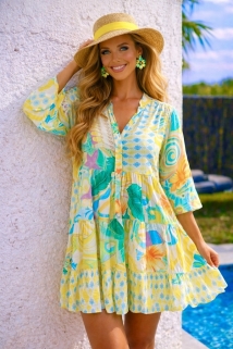 Kleed geel  groen multi 