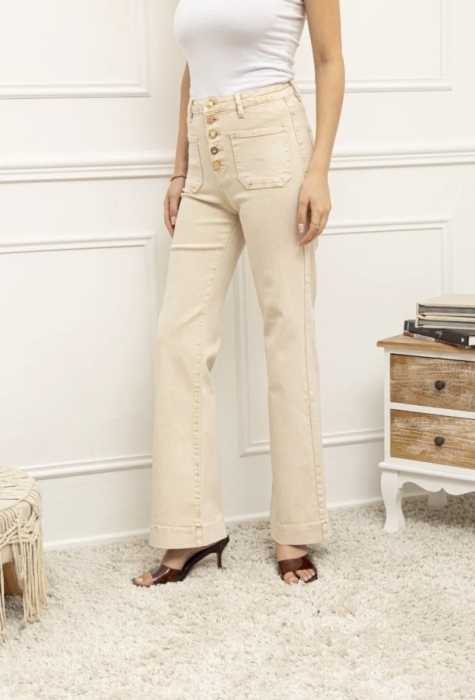 Pants beige buttons 