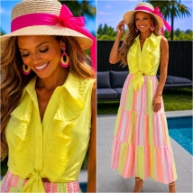 Blouse yellow frull