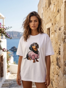T shirt teckel bruin