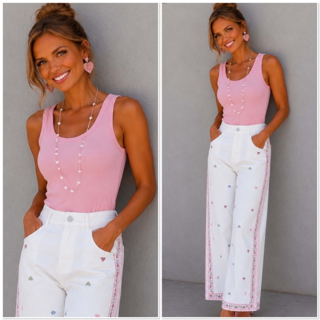 Top roze Claire uni 