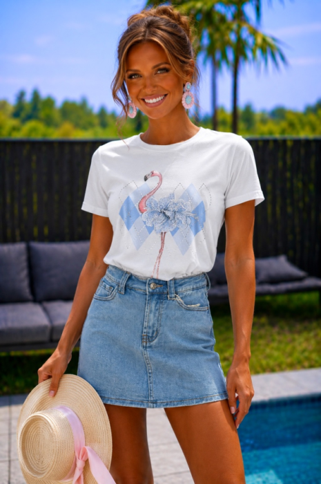 T shirt blanc flamenco 