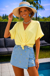 Blouse top geel 