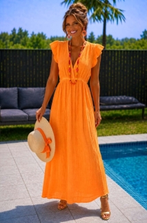 Kleed lang fluo orange 