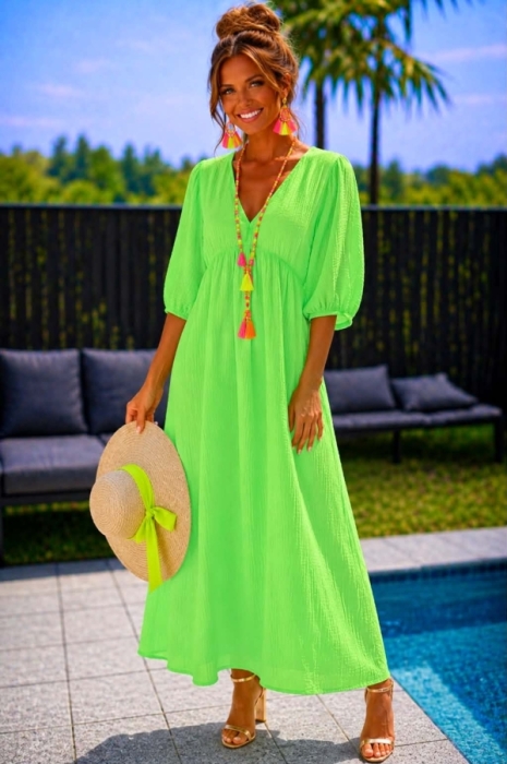 Kleed lang fluo groen