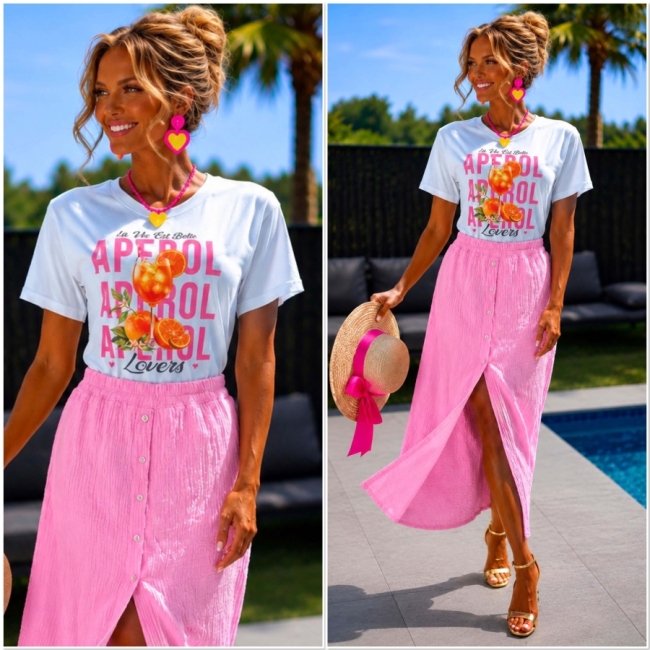 Skirt Light pink buttons 