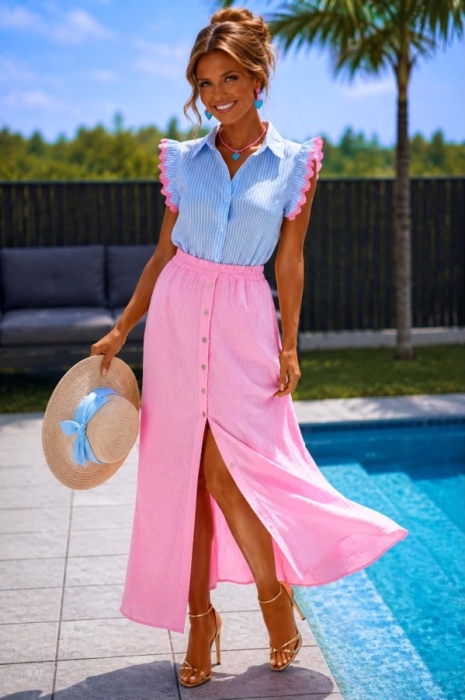 Skirt Light pink buttons 