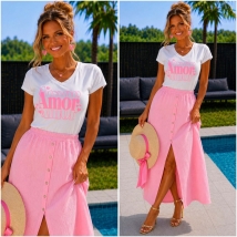 T shirt Amor Light pink fluo 