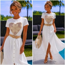 T shirt wit hart boho