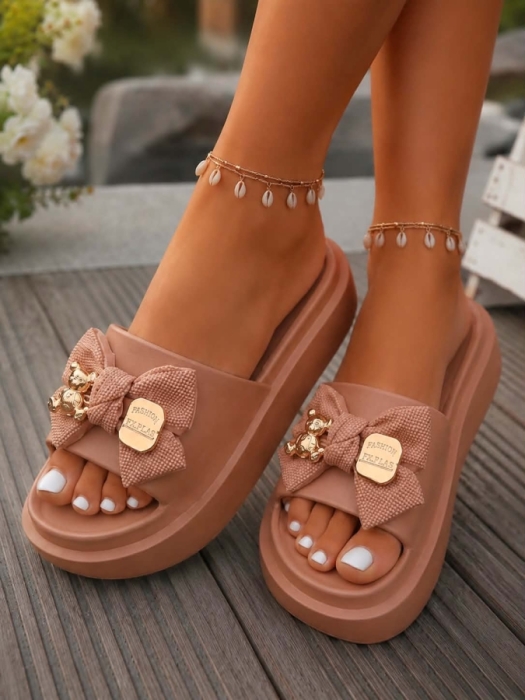 Slipper beige noeud 