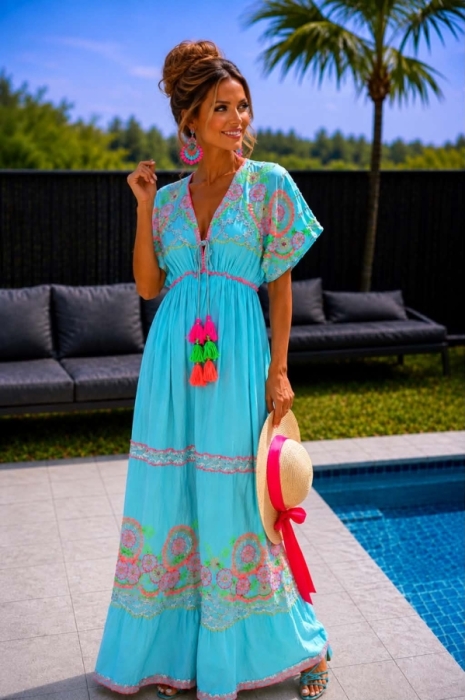 Kleed turquoise boho 