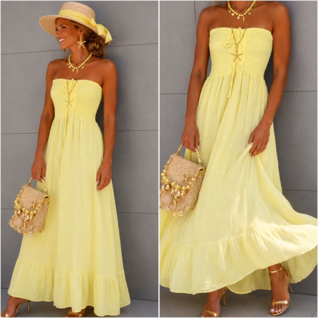 Dress  bustier yellow tetra 