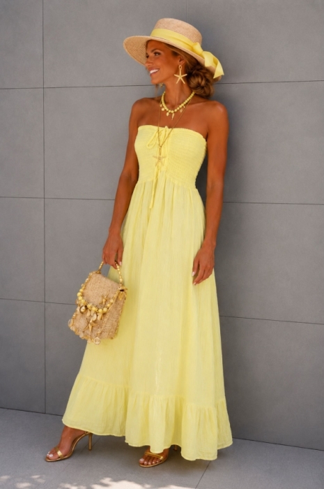 Dress  bustier yellow tetra 