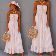 Robe bustier pastel rayures 