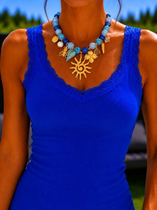 Collier bleu soleil