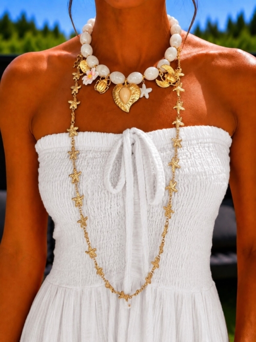 Ketting goud lang zee sterren 