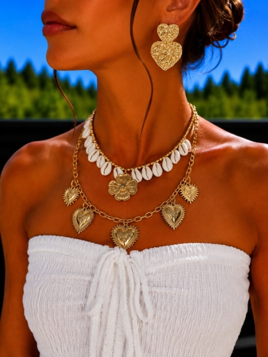 Earrings gold hearts 