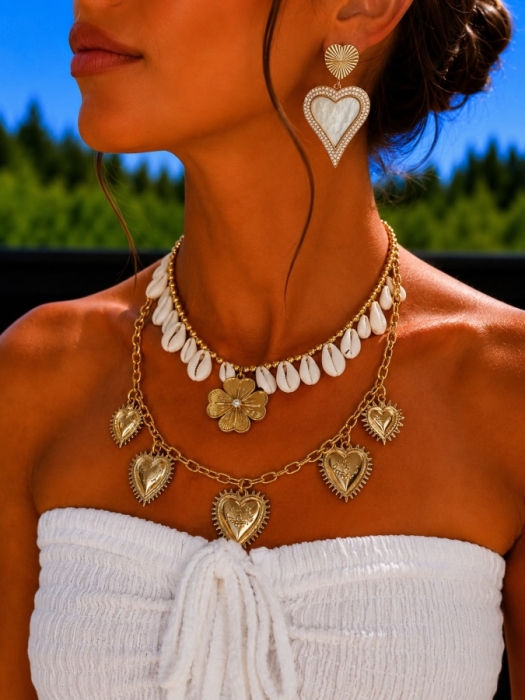Boucles coeurs gold wit 
