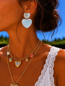 Boucles coeurs bleu Claire 