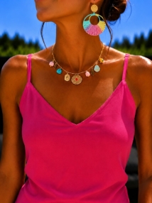 Boucles rond multi color 