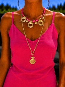 Collier fushia gold 