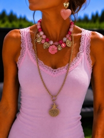 Oorbellen roze hart 
