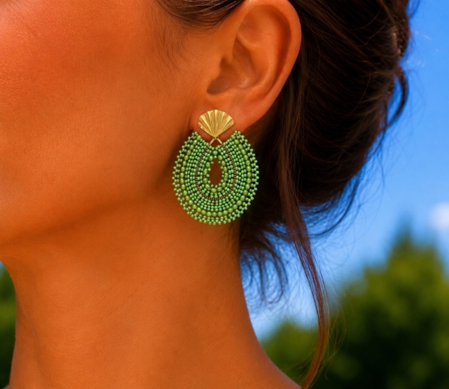 Earrings green