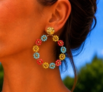 Oorbellen rond bloemetjes 