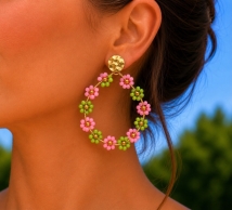 Oorbellen rond bloemetjes 
