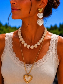Oorbellen wit gold hartjes 