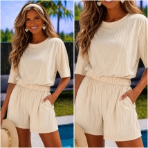 Set beige strass tshirt en short