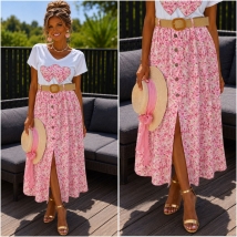 Rok bloemen knopen Incl riem 